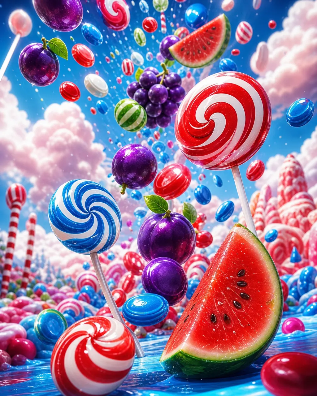 Obal automatu Sweet Bonanza s ovocím a cukríkmi