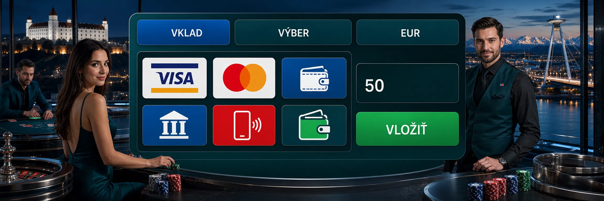 Kasa 22Bet s platobnými metódami a sumami v eurách