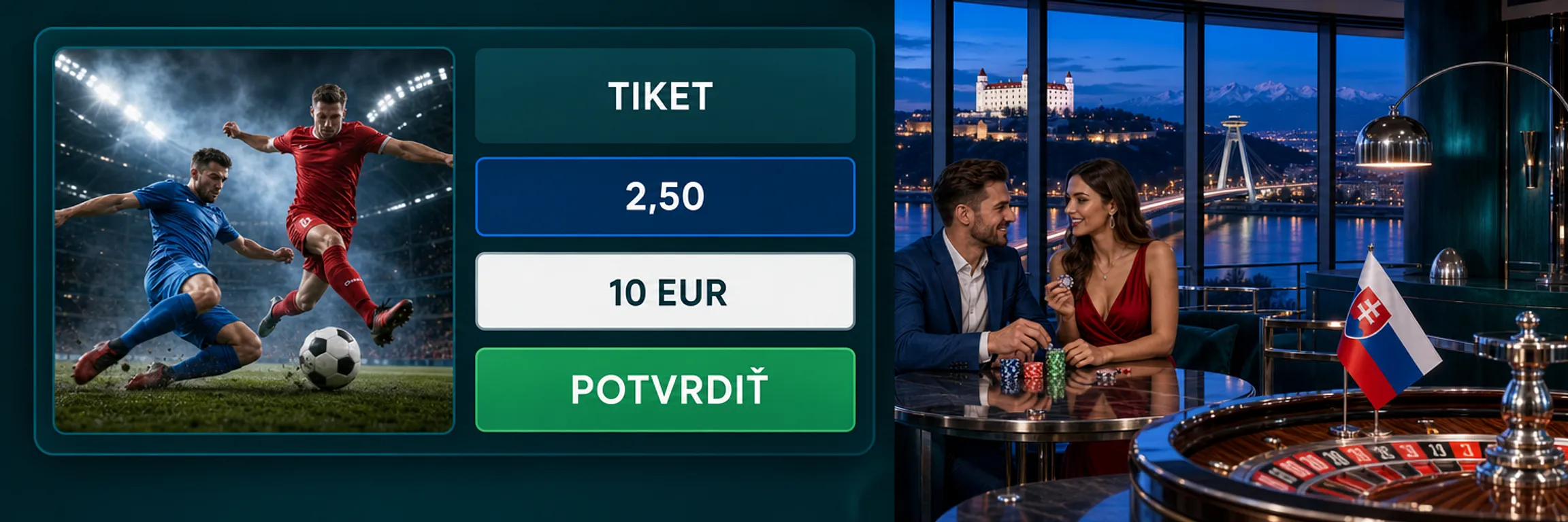 Stávkový tiket 22Bet s kurzom, sumou stávky a možným výnosom